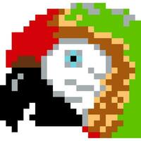 Parrot cartoon icon in pixel style vector