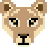 Lion cartoon icon in pixel style vector