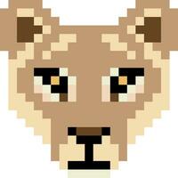 Lion cartoon icon in pixel style vector