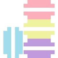 Macaron cartoon icon in pixel style vector