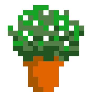 Tree cartoon icon in pixel style vector