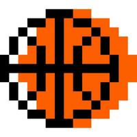 Basketball cartoon icon in pixel style vector