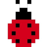 Ladybug cartoon icon in pixel style vector