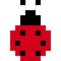 Ladybug cartoon icon in pixel style vector