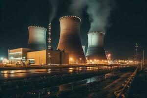 nuclear poder planta. generar ai foto