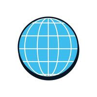 Vector basic internet globe grid flat vector