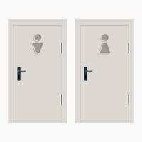 Door with toilet sign vector