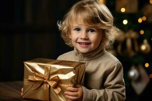 Christmas morning family gifts exchange isolated on a white background photo