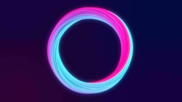 Abstract blue violet energy magic bright glowing spinning ring of lines, background video