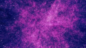 Abstract purple background of small round bokeh particles, beautiful holiday snowflakes, magical snow, energetic bright glowing cosmic stars video