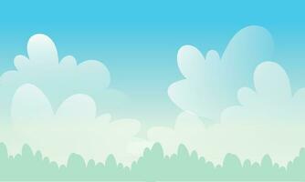 Vector cloudy sky background in flat style