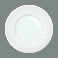 Vector realistic white plate isolated on white