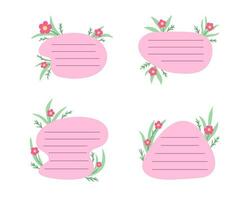 cloud, bubble, background for text with flowers. Illustration for printing, backgrounds and packaging. Image can be used for greeting cards, posters and stickers. Isolated on white background. vector