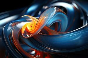 Abstract blue wave pattern with liquid effect on a dark background. Generated by artificial intelligence photo