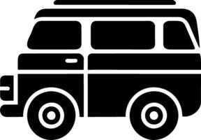 a black and white van icon vector