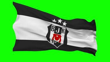 Besiktas Jimnastik Kulubu Flag Waving Seamless Loop in Wind, Chroma Key Green Screen, Luma Matte Selection video