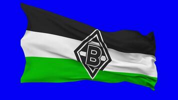 Borussia Monchengladbach, Borussia MG, BMG Flag Waving Seamless Loop in Wind, Chroma Key Green Screen, Luma Matte Selection video