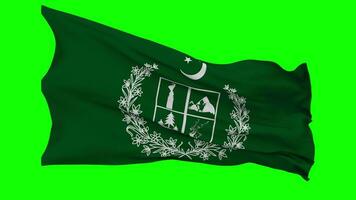 Government of Gilgit Baltistan Flag Waving Seamless Loop in Wind, Chroma Key Green Screen, Luma Matte Selection video