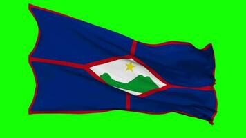 Sint Eustatius Flag Waving Seamless Loop in Wind, Chroma Key Green Screen, Luma Matte Selection video