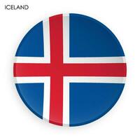 Iceland flag icon in modern neomorphism style. Button for mobile application or web. Vector on white background