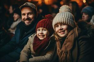 90s family enjoying a holiday movie marathon with classic Christmas films photo