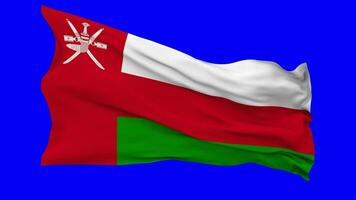 Oman vlag golvend naadloos lus in wind, chroma sleutel groen scherm, luma matte selectie video