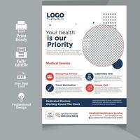 Corporate healthcare and medical flyer or poster design layout vector