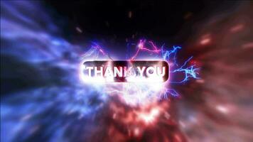 Thank you white 3D text abstract sci fi word video