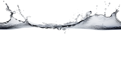 photorealistic image of a water splash. transparent splash of blue water with drops and splashes. AI generated png