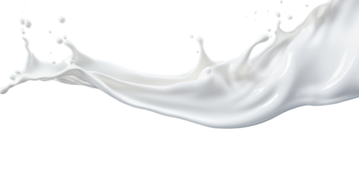 photorealistic image of a splash of milk. splash of white milk, cream with drops and splashes. AI generated png