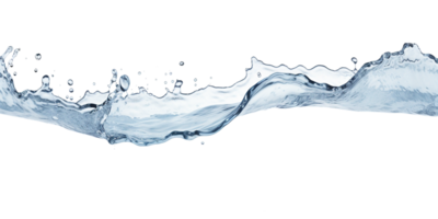 photorealistic image of a water splash. transparent splash of blue water with drops and splashes. AI generated png