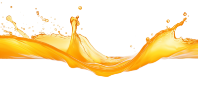 photorealistic image of an orange juice splash. splash of orange fruit juice with drops and splashes. AI generated png