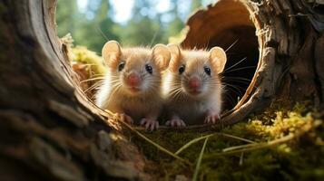 foto de conmovedor dos ratones con un énfasis en expresión de amor. generativo ai