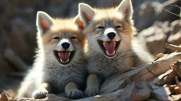 photo of heart-melting two Jackals with an emphasis on expression of love. Generative AI