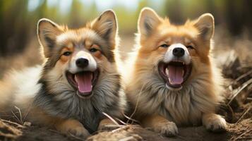 photo of heart-melting two Jackals with an emphasis on expression of love. Generative AI