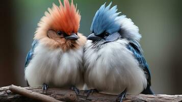 photo of heart-melting two Jays with an emphasis on expression of love. Generative AI