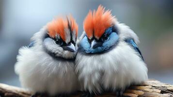 photo of heart-melting two Jays with an emphasis on expression of love. Generative AI