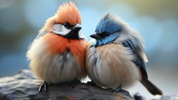 photo of heart-melting two Jays with an emphasis on expression of love. Generative AI