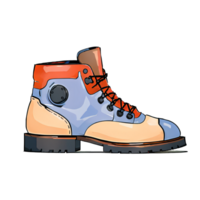 Colorful Single Boot Side View Hand Drawn Cartoon Style Illustration AI Generated png