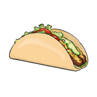 Taco Hand Drawn Cartoon Style Illustration AI Generated png