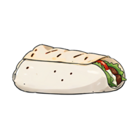 shoarma hand- getrokken tekenfilm stijl illustratie ai gegenereerd png