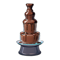 Chocolate Fountain Hand Drawn Cartoon Style Illustration AI Generated png