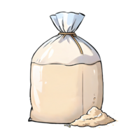 Flour Bag Hand Drawn Cartoon Style Illustration AI Generated png