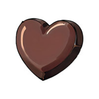 Chocolat cœur main tiré dessin animé style illustration ai généré png