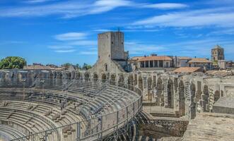 Ancient roman restored stadium in Arles, France, Provence photo