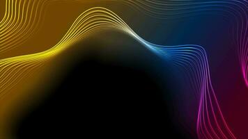 Colorful neon curved wavy lines video animation