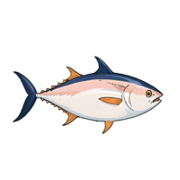 atún pescado mano dibujado dibujos animados estilo ilustración ai generado png