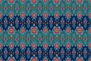 Ikat tribal Indian seamless pattern. Ethnic Aztec fabric carpet mandala ornament native boho chevron textile.Geometric African American oriental traditional vector illustrations. Embroidery style.