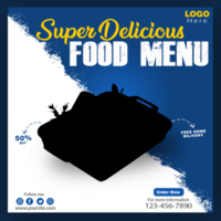 menú de comida y plantilla de banner de redes sociales de restaurante psd