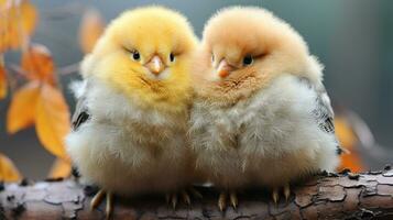 photo of heart-melting two Geese with an emphasis on expression of love. Generative AI